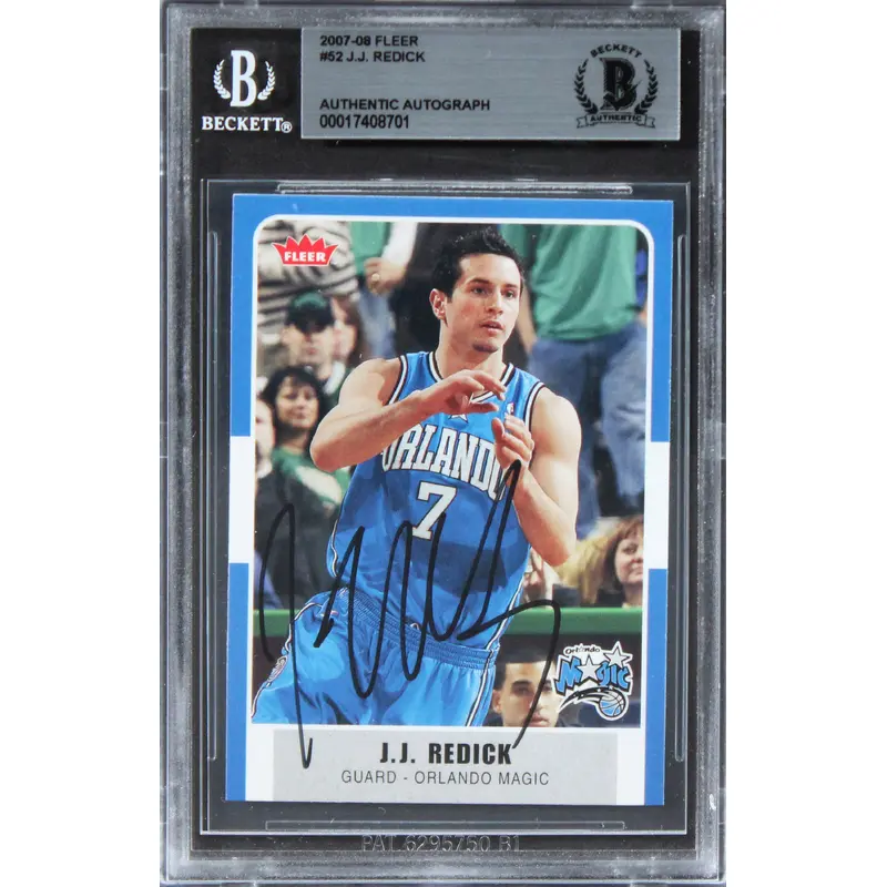 Magic J.J. Redick Authentic Signed 2007 Fleer #52 Card BAS Slabbed