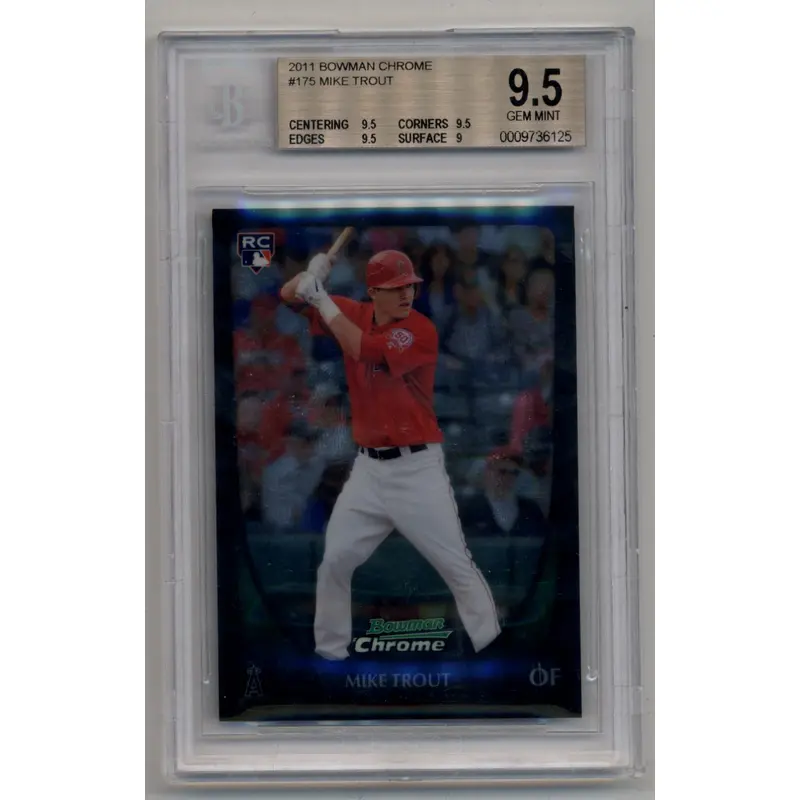 Mike Trout 2011 Bowman Chrome #175 BGS 9.5 Gem Mint 6125