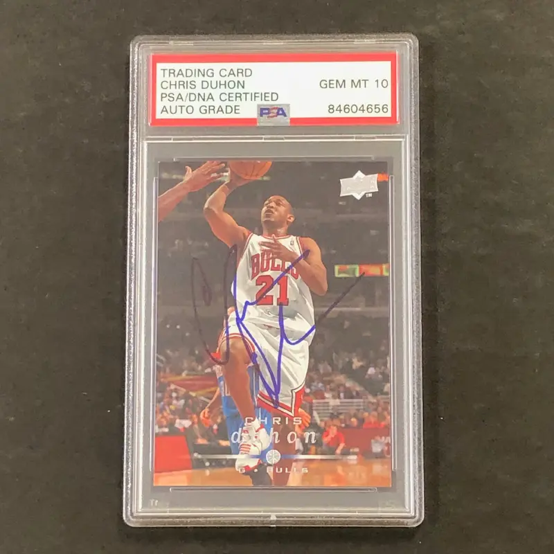 2008 Upper Decks #11 Chris Duhon Signed Card AUTO 10 PSA Slabbed Bulls