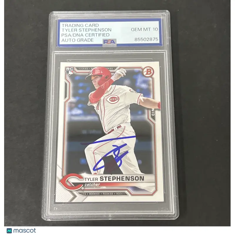 2021 Bowman #20 Tyler Stephenson Rookie signed card PSA Auto 10