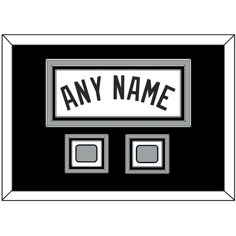 San Antonio Name With 2 Finals Patches - Home White (1989-2002) - Triple Mat 3