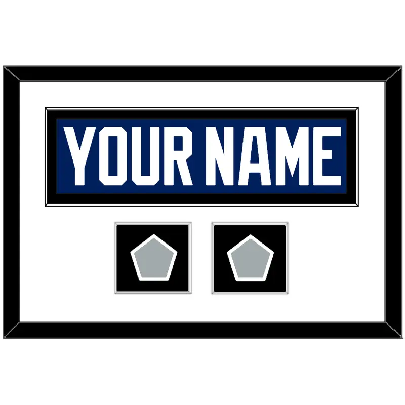 Tampa Bay Nameplate With 2020 & 2021 Stanley Cup Finals Patches - Home Blue - Single Mat 1