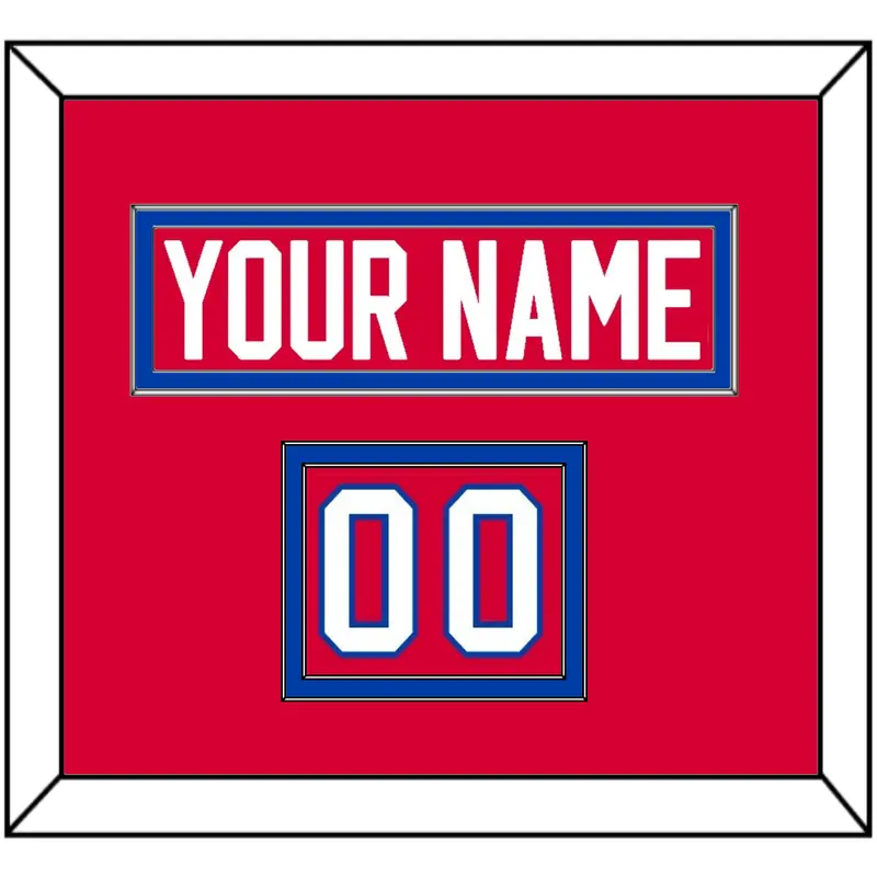 Washington Nameplate & Number (Shoulder) - Road Red (1979-1987) - Double Mat 2