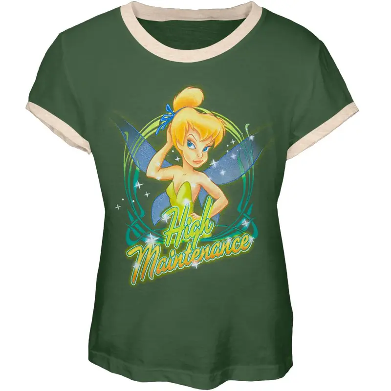 Tinkerbell - High Maintenance Girl's Youth Ringer T-Shirt