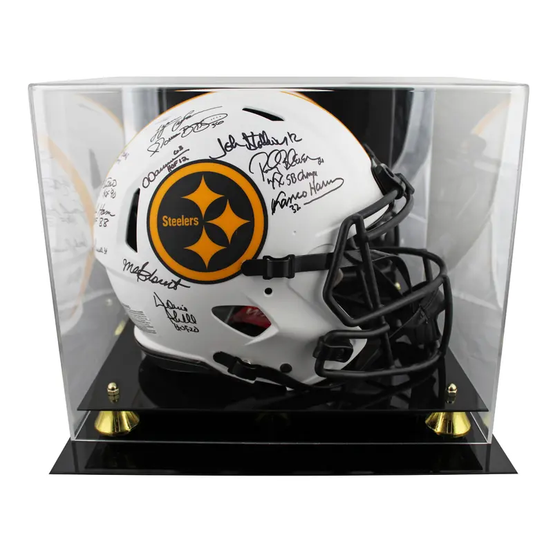 Steelers Greats (12) Signed Lunar Full Size Speed Proline Helmet W/ Case BAS Wit