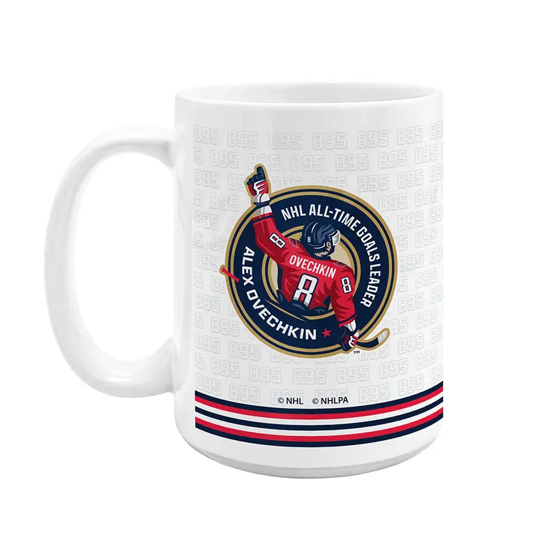 NHLPA Alex Ovechkin Washington Capitals 895 All-Time Goals Leader 15oz Coffee Mug