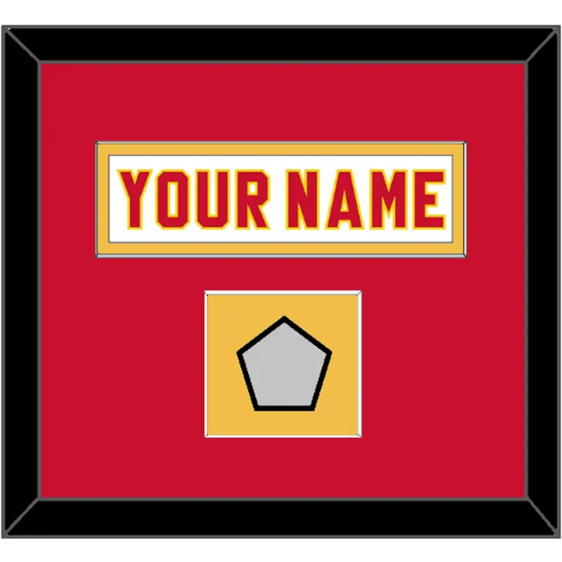 Calgary Nameplate & Stanley Cup Finals Jersey Patch - Home White (1980-1994) - Single Mat 2