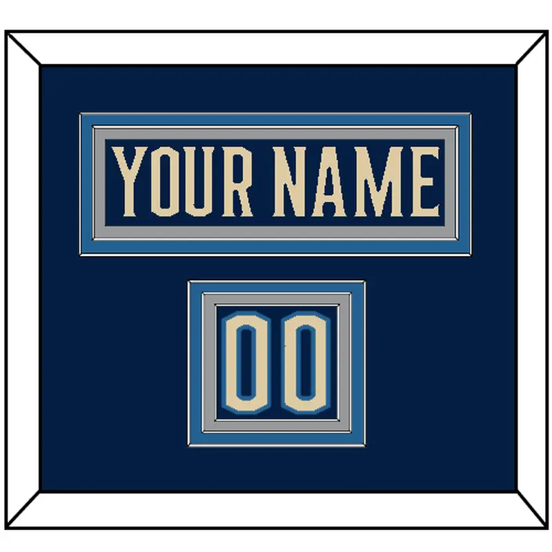 Columbus Nameplate & Number (Shoulder) - Alternate Navy Blue - Triple Mat 2