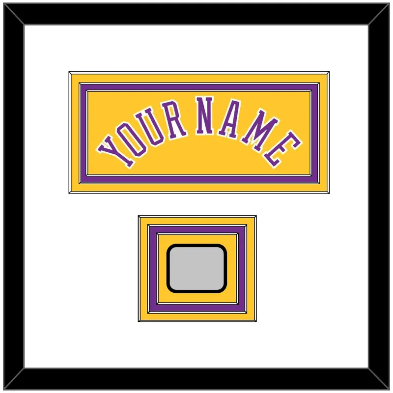 Los Angeles Name & 2X Champions Patch - Home Yellow (1978-1997) - Triple Mat 1