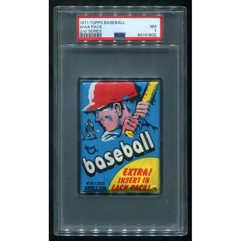 1971 Topps Baseball Unopened 2nd Series Wax Pack PSA 7 *1802