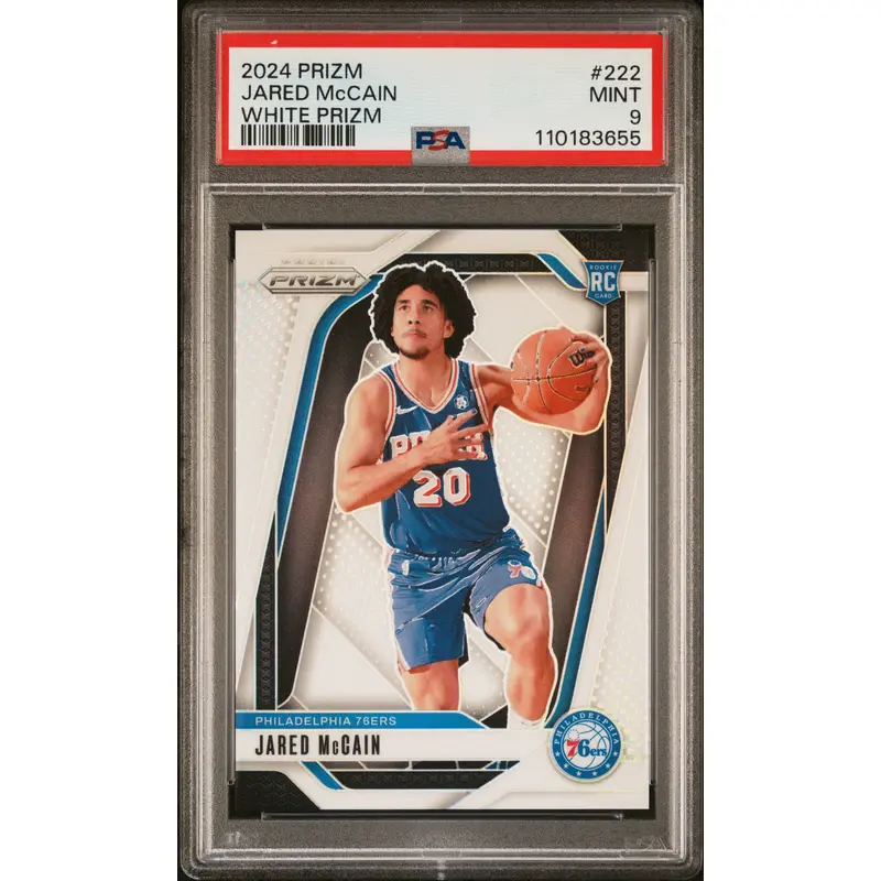 Jared McCain 2024 Panini Prizm RC #222 White Prizm #118/175 PSA 9 Mint