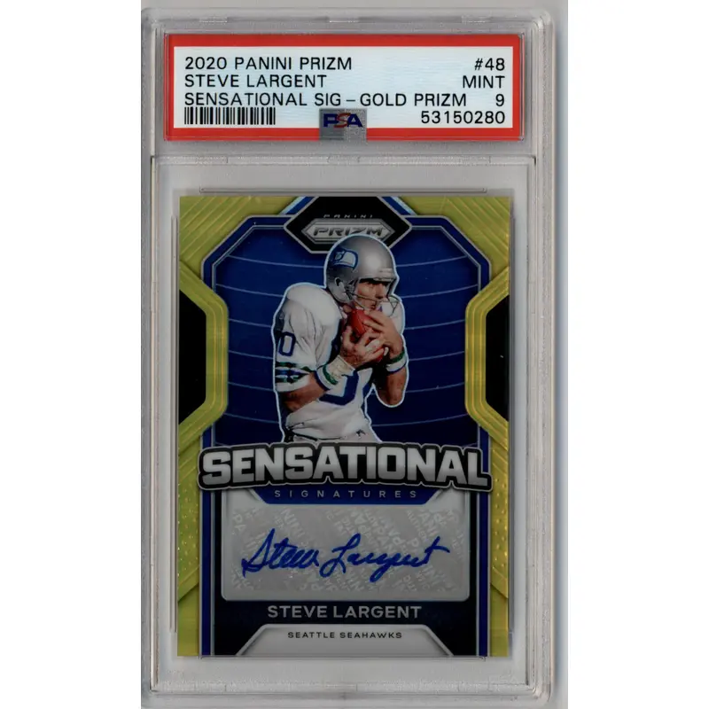 Steve Largent 2020 Prizm Sensational Signatures Gold Auto #48 2/5 PSA 9 Mint
