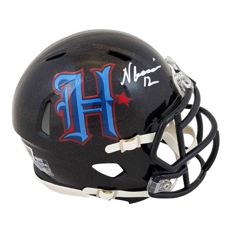 Texans Nico Collins Signed 2024 On-Field Alt H-Town Speed Mini Helmet BAS Wit