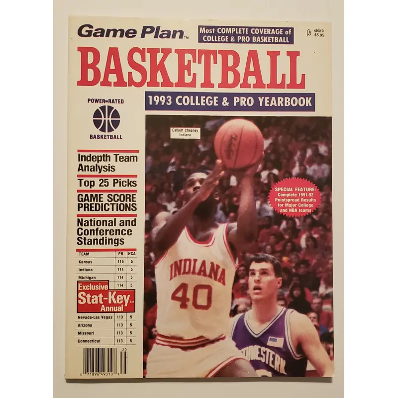 1993 Game Plan Basketball College & Pro Yearbook Magazine Calbert Cheaney