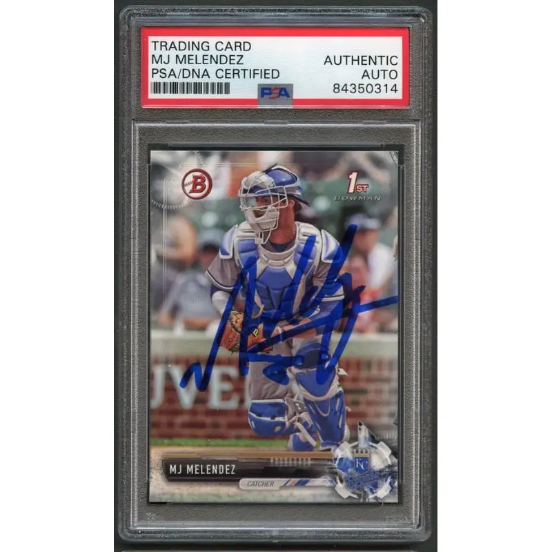 2017 Bowman Draft #BD-172 MJ MELENDEZ Signed Card Auto PSA Slabbed Royals
