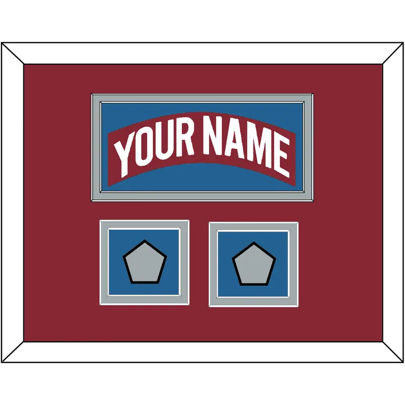 Colorado Nameplate & 2 Stanley Cup Finals Patches - Road Burgundy (1995-1996) - Double Mat 2
