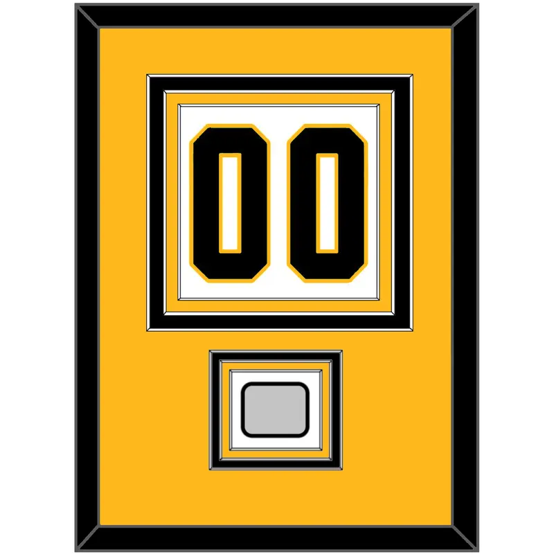 Pittsburgh Number (Back) & Stanley Cup Finals Patch - Road White - Triple Mat 3