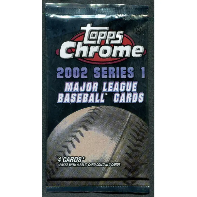 2002 Topps Chrome Baseball Unopened Series 1 Pack (Hobby) (4)
