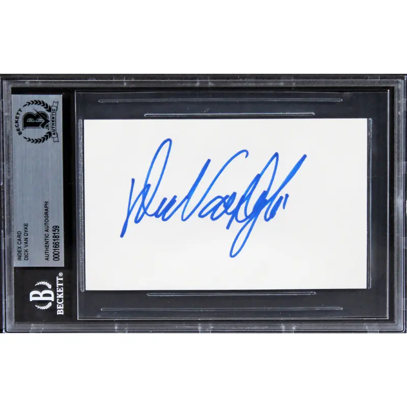 Dick Van Dyke Mary Poppins Authentic Signed 3x5 Index Card BAS Slabbed 2