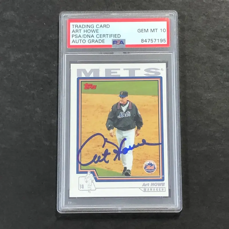 2003 Topps #285 Art Howe Signed Card PSA Slabbed Auto 10 Mets