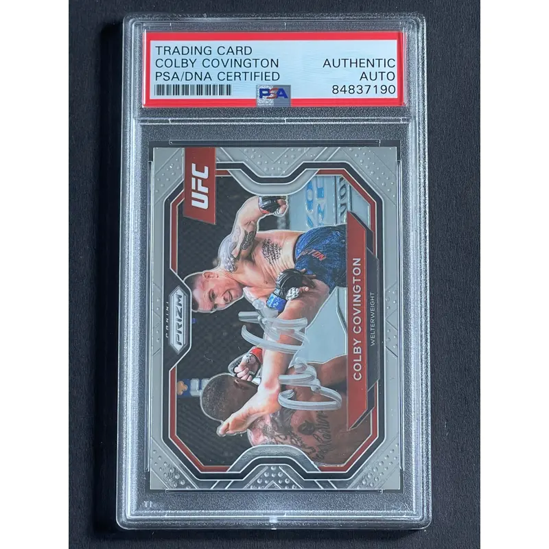 2021 Panini Prizm #116 Colby Covington Signed Card PSA Slabbed UFC