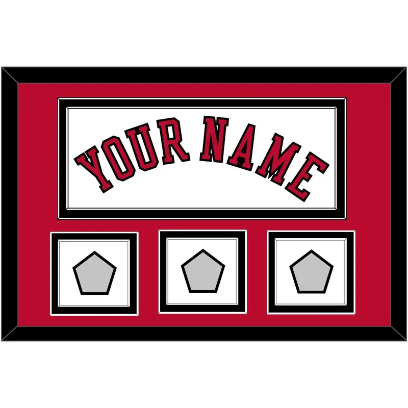 Chicago Name & 3 Champions Trophy Patches - Home White (1986-2017) - Double Mat 2