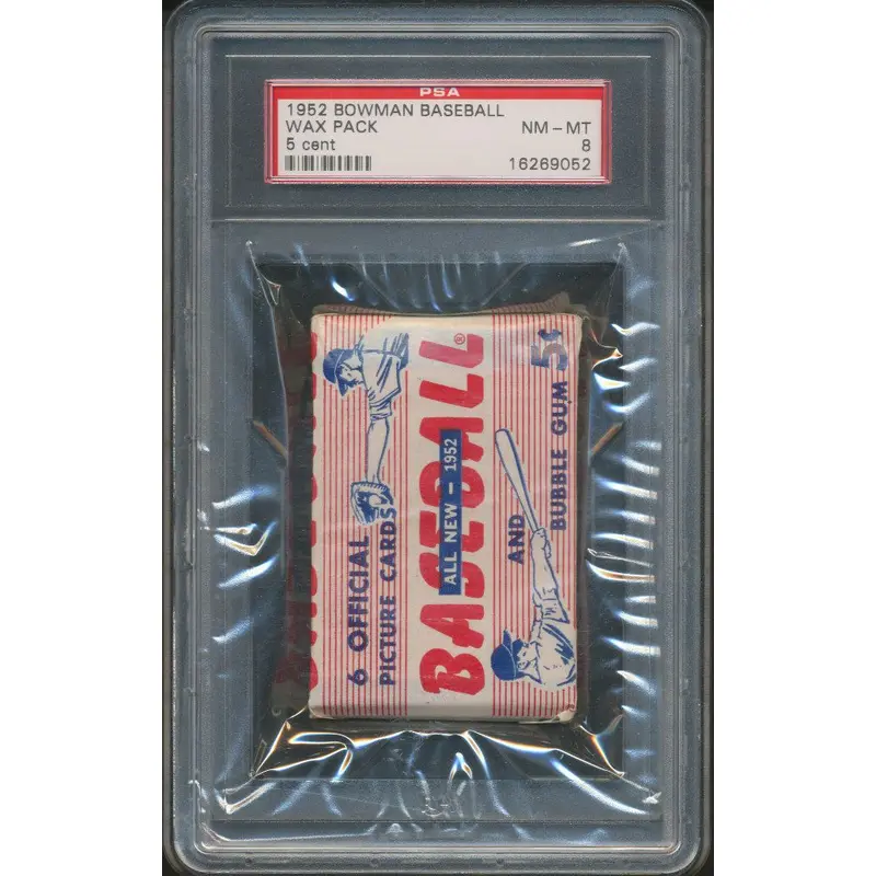 1952 Bowman Baseball Unopened 5 Cent Wax Pack PSA 8