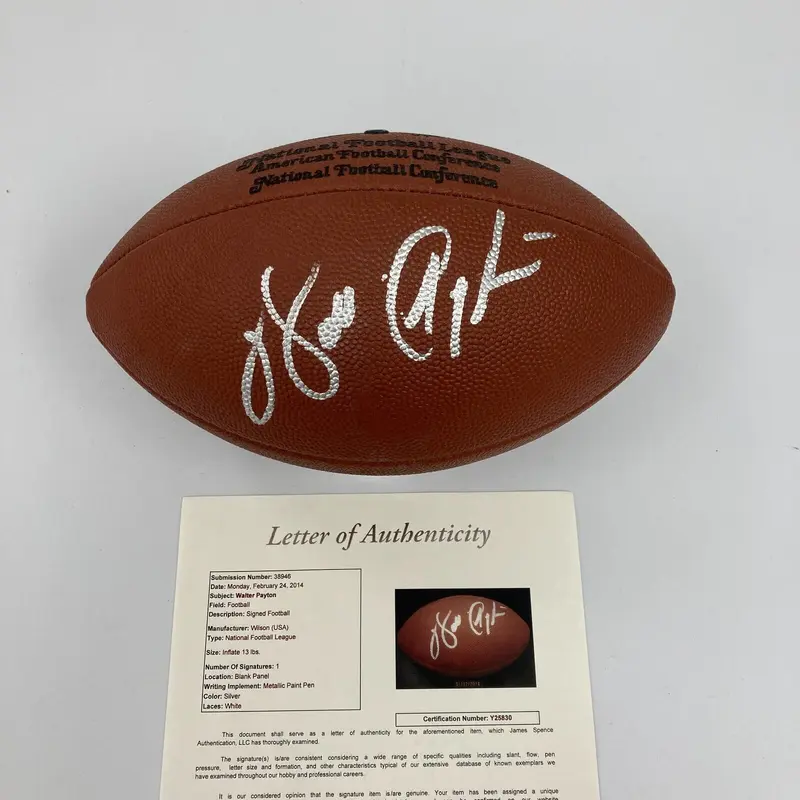 Beautiful Walter Payton Signed Wilson NFL Game Football With JSA COA