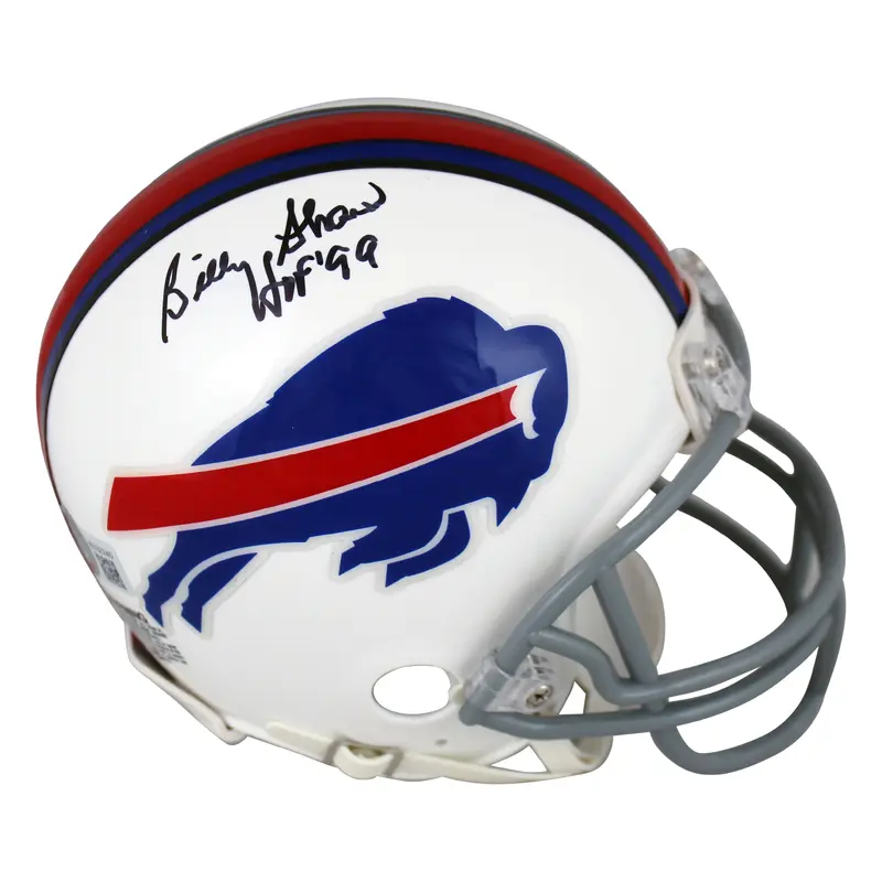 Bills Billy Shaw "HOF 99" Authentic Signed White Rep Mini Helmet BAS Witnessed