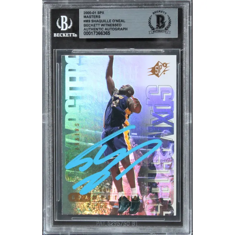 Lakers Shaquille O'Neal Authentic Signed 2000 SPX Masters #M9 Card BAS Slabbed
