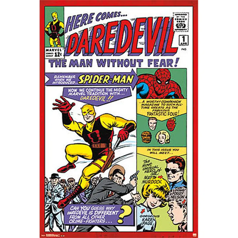 Daredevil #1 Vintage Marvel Comics Cover POSTER Reproduction - Trends International