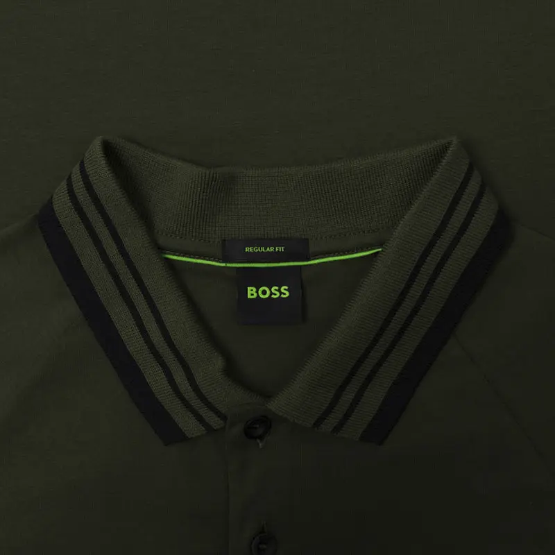 HUGO BOSS MENS POLO PADDY RIB GREEN 50538176355