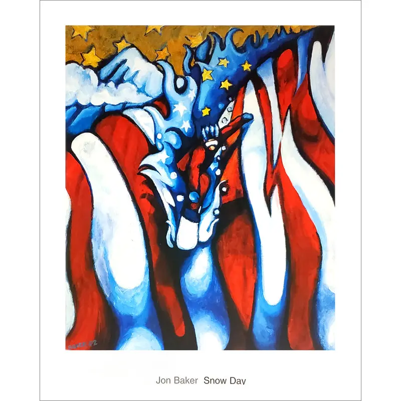 Snowboarding "Snow Day" by Jon Baker Poster Print - Surfing Artists Int'l 2005