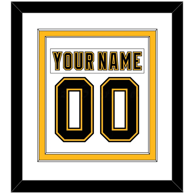 Boston Nameplate & Number (Back) Combined - Home White (1995-2007) - Double Mat 1