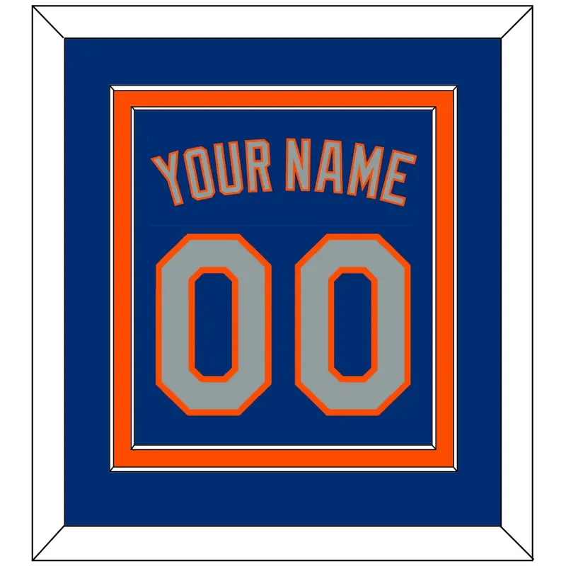 New York Name & Number - Alternate Road Blue - Double Mat 2