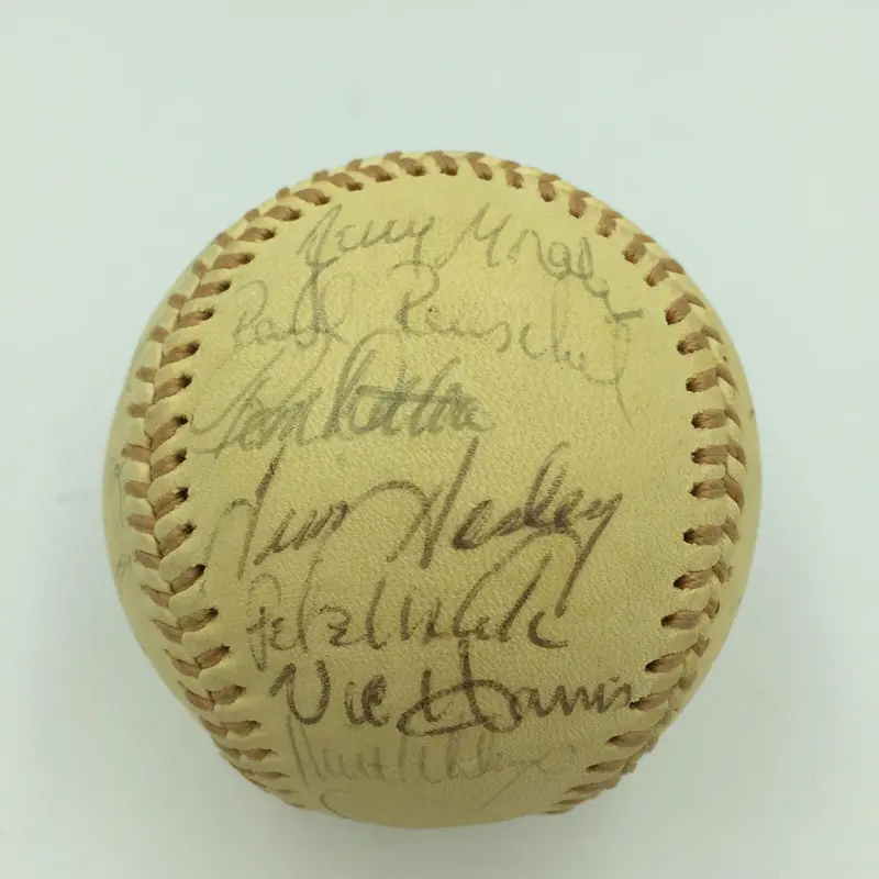 1975 Chicago Cubs Team Signed Official National League Feeney Baseball