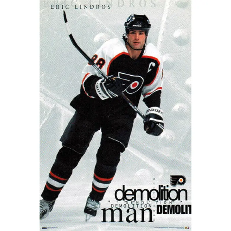 Eric Lindros "Demolition Man" Philadelphia Flyers NHL Action Poster - Costacos 1998