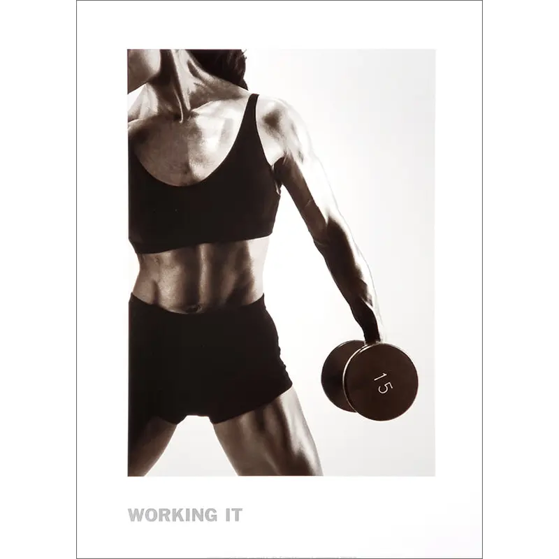 Women's Fitness "Working It" Black-and-White Photo Poster Print - McGaw Group