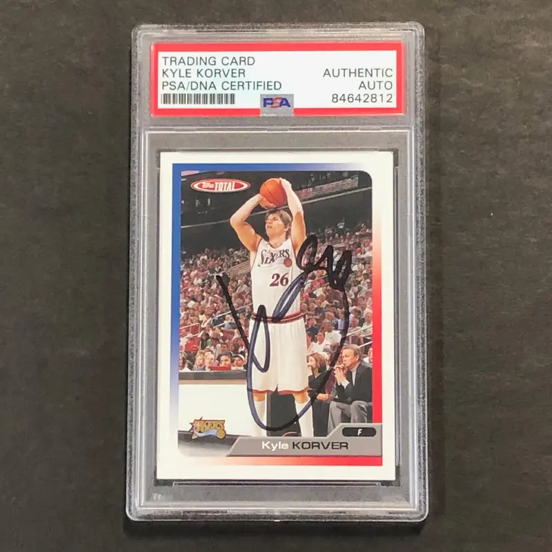 2005-06 Topps Total #160 Kyle Korver Signed Card AUTO PSA Slabbed 76ers