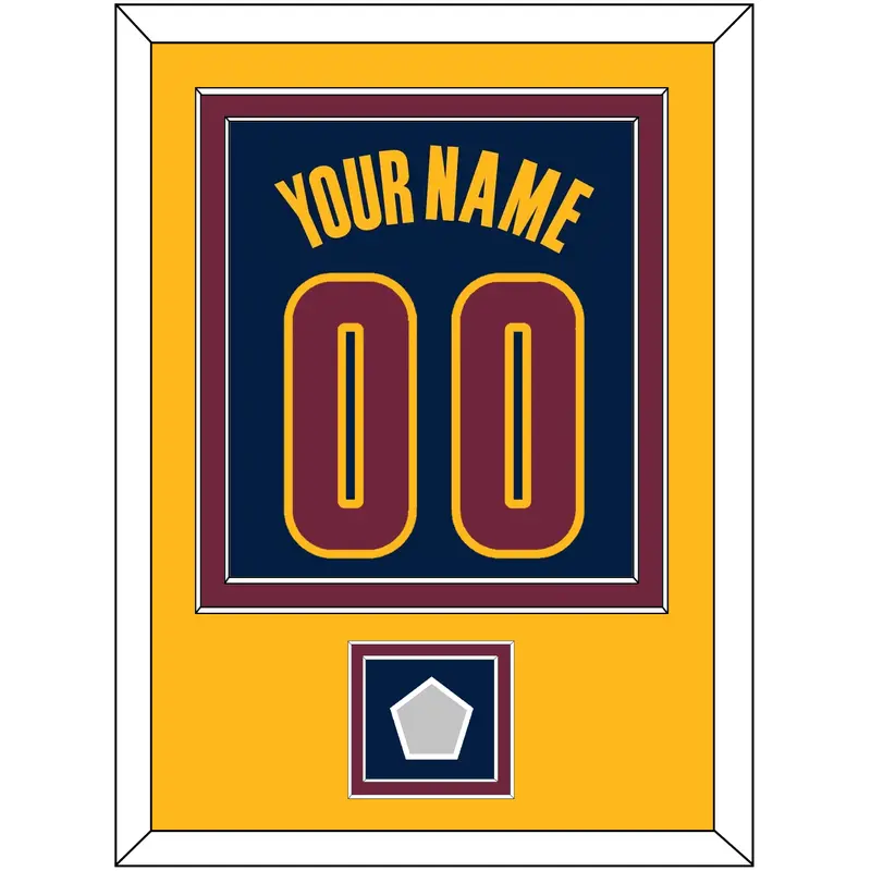 Cleveland Name & Number With Champions Patch - Alternate Blue (2014-2017) - Double Mat 5