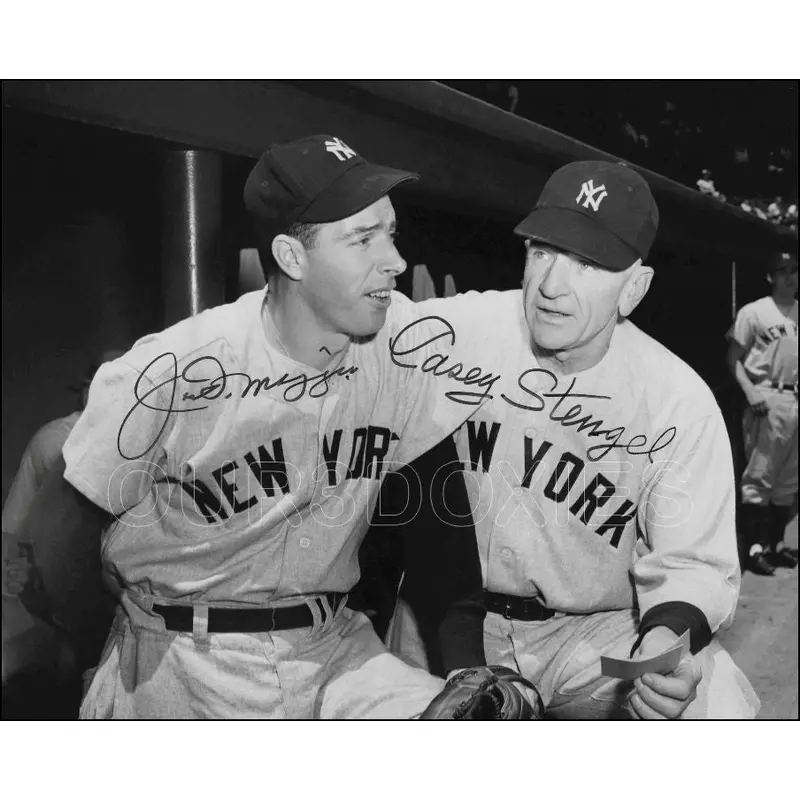 Joe Dimaggio Casey Stengel 8X10 Photo - Autographed New York Yankees - 1721