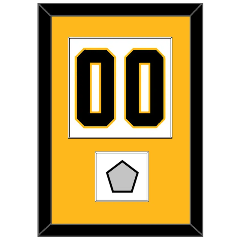 Pittsburgh Number (Back) & Stanley Cup Finals Patch - Road White - Single Mat 2