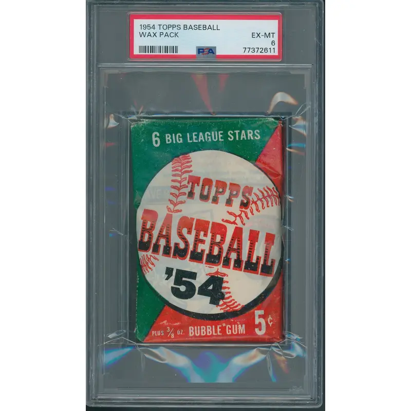 1954 Topps Baseball Unopened 5 Cent Wax Pack PSA 6 *2611