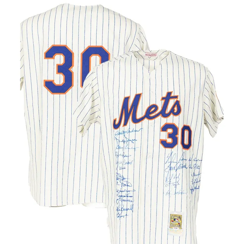1969 New York Mets World Series Champs Team Signed Jersey Nolan Ryan Seaver PSA