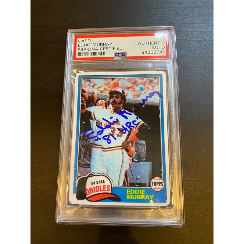 1981 Topps Eddie Murray RC "1981 HRC" Signed Porcelain Baseball Card PSA DNA