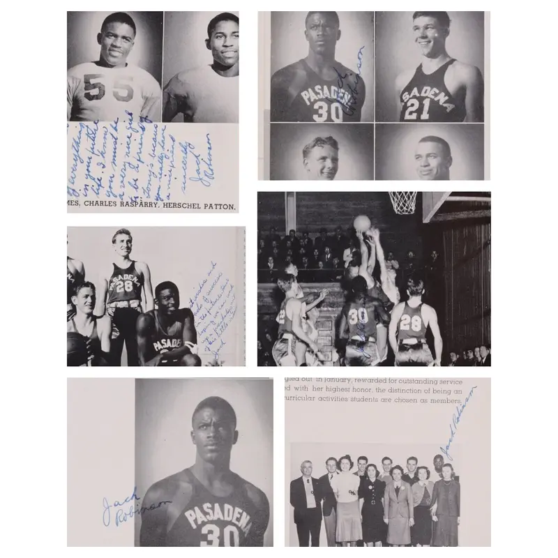 Jackie Robinson Signed 1939 Pasadena City College Yearbook 6 Signatures! JSA COA
