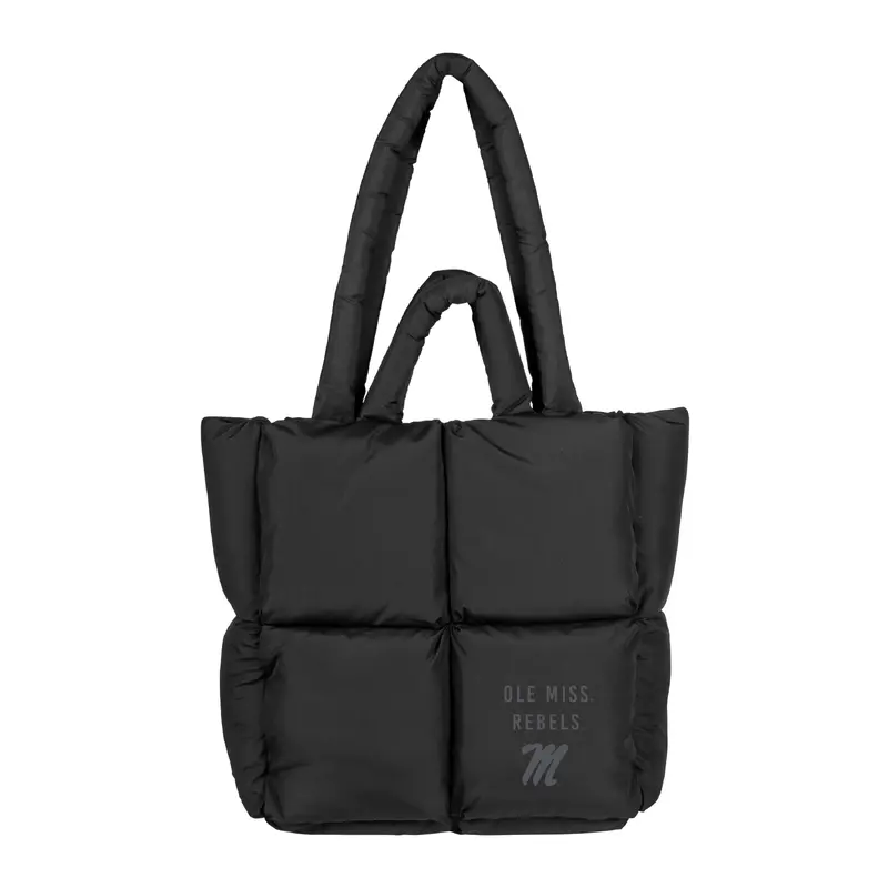 Ole Miss Black Puff Tote