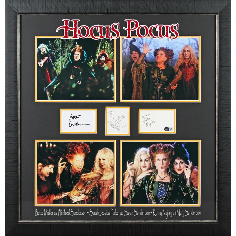 Hocus Pocus (3) Parker, Midler & Najimy Signed Framed Display BAS #BL96293