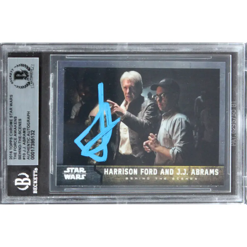 J.J. Abrams Signed 2016 Topps Chrome SW The Force Awakens BTS #10 Card BAS Slab