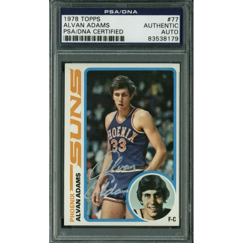 Suns Alvan Adams Authentic Signed Card 1978 Topps #77 PSA/DNA Slabbed